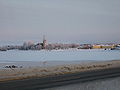 Blick auf Arjeplog im Winter