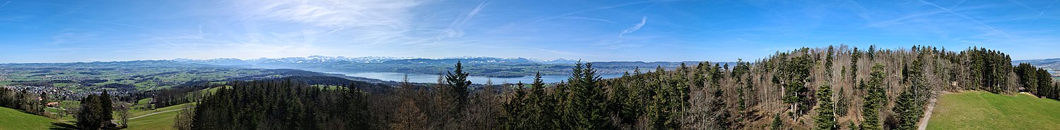 360° Panorama vom Aussichtsturm Pfannenstiel