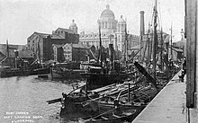 Canning Dock, Liverpool c. 1910, the "Second City" of the British Empire Barges at Canning Dock, Liverpool, England c.1910.jpg