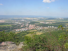 Вид на город с горы Боржень