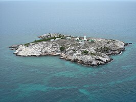 Booby Island vanaf het zuiden