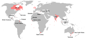 The British Empire in 1815, aka the Cricket World