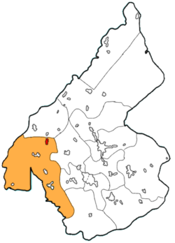 Map of La Luz (red) in Luis Arcos Bergnes (orange) in Camajuani.