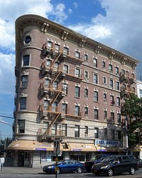 The Manhaset building (1905) in Longwood, since 1941 home of the oldest Latin music store in New York City. Casa Amadeo Prospect Av jeh.jpg