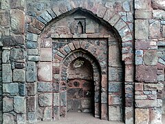 Mihrab central, mezquita de la pared de la tumba de Sikander Lodi