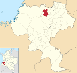 Location o the municipality an toun o Suarez in the Cauca, Colombie.