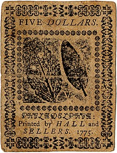Continental Currency $5 banknote reverse (May 10, 1775).jpg