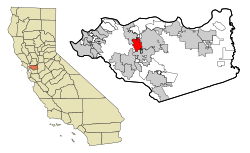Расположение в округе Контра-Коста и штате Калифорния