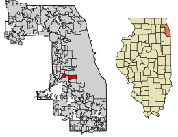 Location of Bedford Park in Cook County, Illinois.