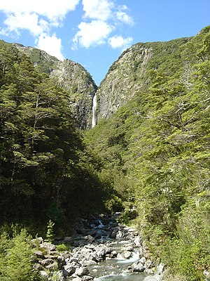 Devils Punchbowl Waterfall at Arthurs Pass in ...