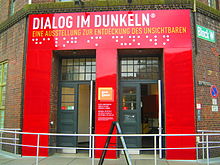 Eingang des Dialog im Dunkeln in der Speicherstadt in Hamburg