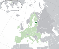 Карта, показывающая месторасположение Эстонии