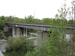 A Föhringer Eisenbahnbrücke panorámaképe