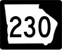 State Route 230 marker