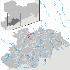 Poziția Gornsdorf pe harta districtului Erzgebirgskreis