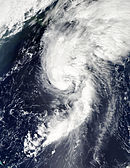 Foto of weerkaart van orkaan