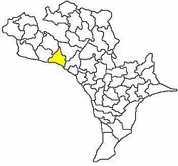 Карта мандала района Кришны с изображением мандала Ибрагимпатнама (желтым цветом)