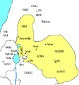 Iturea, Gaulanítide (Altos del Golán), Traconítide (Lajat), Auranítide (Hauran) y Batanaea en el siglo I d. C.
