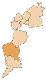 Lage des Bezirks Bezirk Oberwart im Bundesland Burgenland (anklickbare Karte)