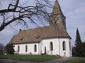 Ref. Kirche Kilchberg, davor das Grabmal von Conrad Ferdinand Meyer