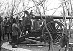 Romanian troops firing a 10.5 cm Kanone C/85.