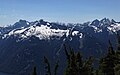 Mt. Lindeman, Mt. Webb, Mt. Rexford seen from Flora Peak.