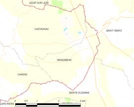 Mapa obce Massabrac