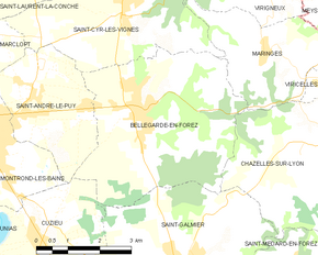 Poziția localității Bellegarde-en-Forez