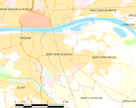 Mapa obce Saint-Jean-le-Blanc