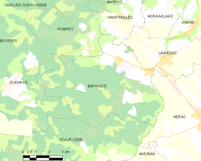 Poziția localității Barbaste