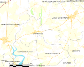 Mapa obce Chantrigné