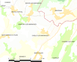 Mapa obce Cheilly-lès-Maranges
