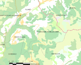 Mapa obce Notre-Dame-de-Bellecombe