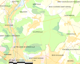 Mapa obce Houppeville