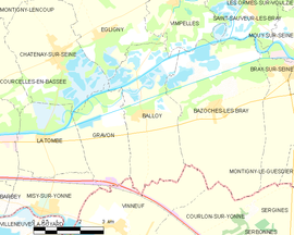 Mapa obce Balloy