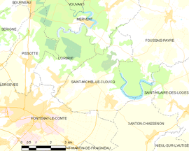 Mapa obce Saint-Michel-le-Cloucq