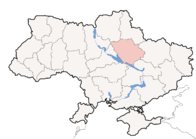 Полтавская область на карте Украины