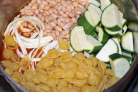 Ingredientes para una minestrone