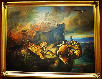 Raden Saleh, Boschbrand (Forest Fire), 1849, Oil on canvas