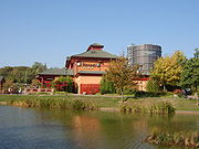 Gasometer vom Centro-Platz aus gesehen