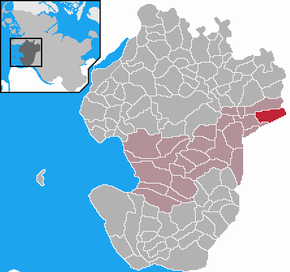 Poziția Offenbüttel pe harta districtului Dithmarschen