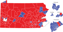 Current House composition by district:
Democratic representative
Republican representative PA House January 2023.svg