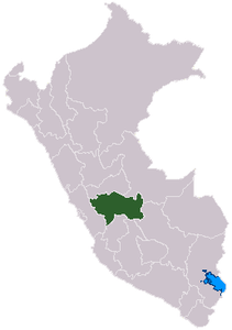 Letak Region Junín di Peru