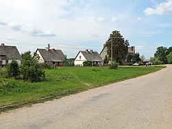 Houses by an unpaved road in Hieronimowo