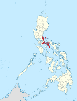 Map of the Philippines with Quezon highlighted
