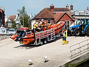 Rennee Sherman (B-891) being launched from Littlehampton Lifeboat Station, 9 May 2016.