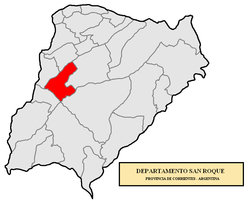 location of San Roque Department in Corrientes Province