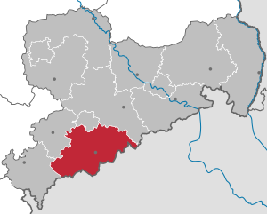 Li position de Erzgebirgskreis in Saxonia