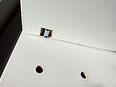 Standard pin in place, seen from below