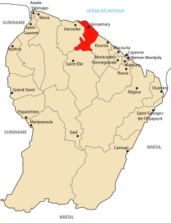 Localização de Sinnamary na Guiana Francesa